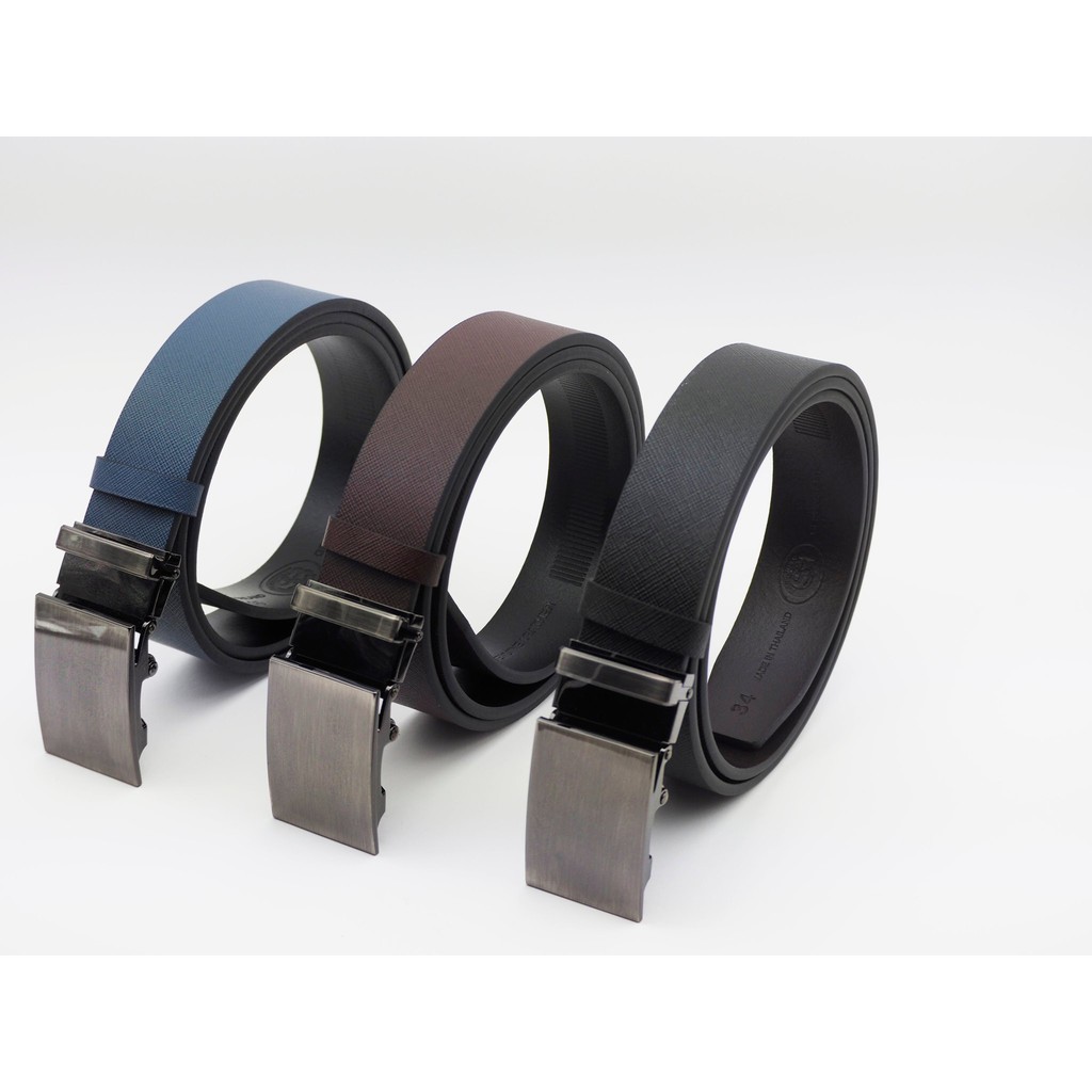 เข็มขัดออโต้ล็อค-autolock-belt-ลายซาฟเฟียโน-หนังวัว-saffiano-leather-เข็มขัดหนังวัว-เข็มขัดผู้ชาย