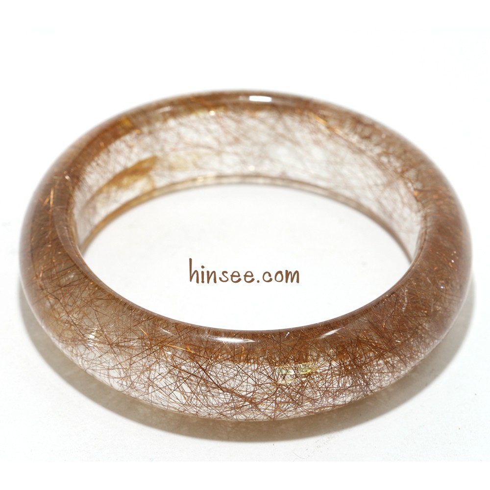 กำไลไหมนาค Pink Rutilated Quartz สี Pink gold ขนาด 18 มม. ...