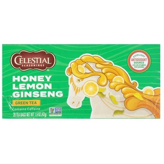 ชา Celestial Seasonings Green Tea Honey Lemon Ginseng -- 20 Tea Bags