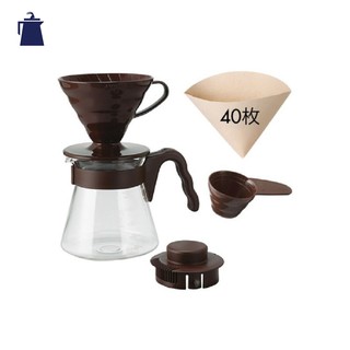 ชุดดริป Hario 02 สีน้ำตาล / HARIO(034)V60 Coffee Server 02 Set Chocolate Brown/VCSD-02CBR