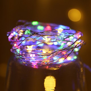สายไฟ LED ลวดทองแดง ยาว 1 2 เมตร สำหรับตกแต่งปาร์ตี้ (รวมแบตเตอรี่)