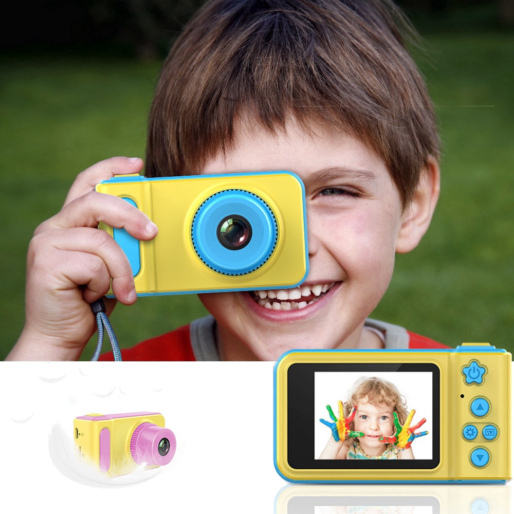ภาพหน้าปกสินค้าเด็กกล้อง 1080p HD 2 นิ้วหน้าจอขนาดใหญ่เด็กกล้องดิจิตอลของเล่นเด็กกล้องขนาดเล็ก