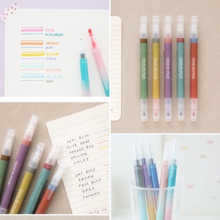 LIVEWORK Twin Plus Double-Sided Markers - 10 Color Set - Pastel