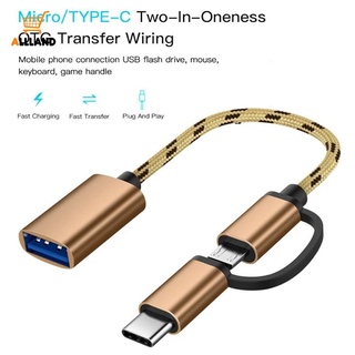 2 In 1 สายเคเบิลอะแดปเตอร์ USB 3.0 OTG Type-C Micro USB เป็น USB 3.0 แปลงอินเตอร์เฟซ อเนกประสงค์ สําหรับสายชาร์จโทรศัพท์มือถือ