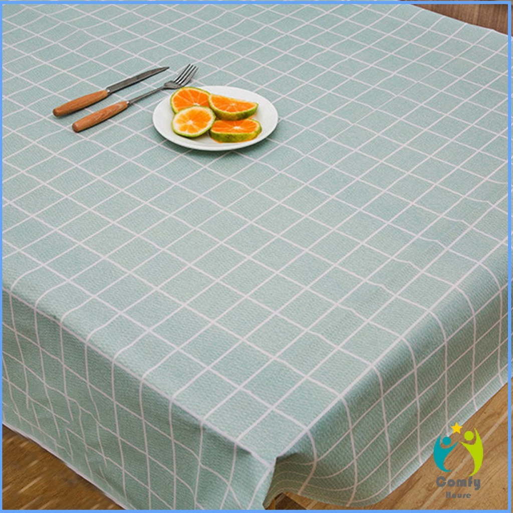 comfy-ผ้าปูโต๊ะ-วัสดุ-peva-ผ้าปูโต๊ะ-สี่เหลี่ยม-ลายตาราง-กันน้ำ-มี-4-ขนาด-ผ้าปูโต๊ะ-กันน้ำและกันเปื้อน-table-cover
