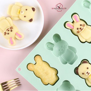 แม่พิมพ์ขนมซิลิโคน รูปหมีและกระต่าย พิมพ์เค้ก พิมพ์วุ้น พิมพ์สบู่ Teddy bear &amp; Bunny rabbit easter silicone mold