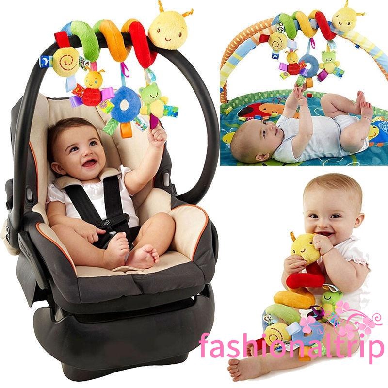 att-baby-kids-pram-stroller-bed-around-spiral-hanging-activity-soft-plush-toys