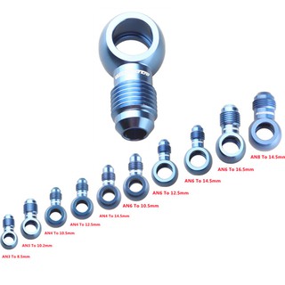 AN3 to 8.5mm 10.2mm AN4 AN6 to 10.5mm14.5mm AN8 to 14.5mm Aluminium Banjo Fitting Adapter Bolt