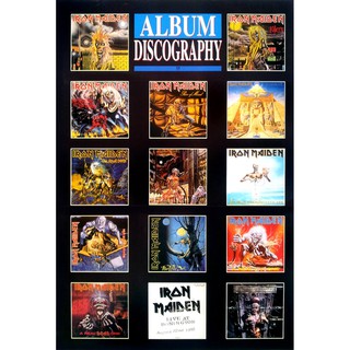 โปสเตอร์ ปก วง ดนตรี เฮฟวีเมทัล Iron Maiden 14 Album Discography POSTER 24”x35” Inch English Heavy Metal