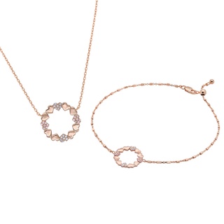 A.CEMI Heart Bouquet Necklace + Bracelet Set