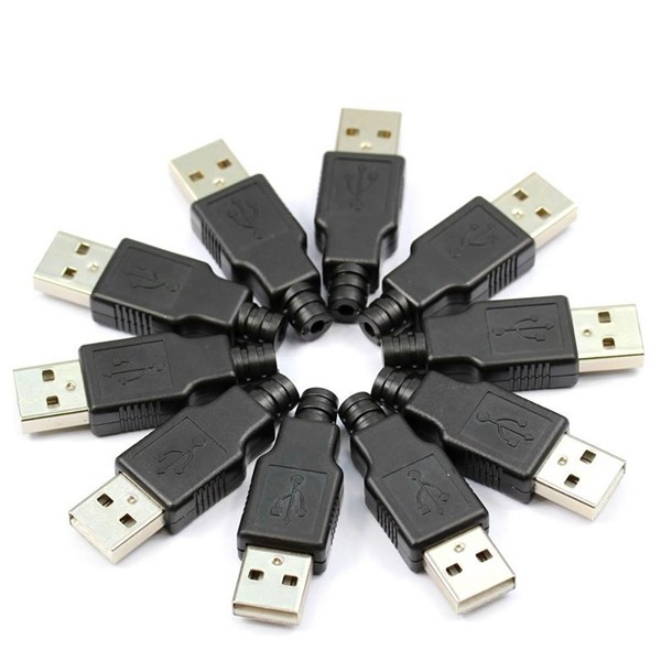 ภาพหน้าปกสินค้า10 ชิ้น Type A Male USB 4 pin ปลั๊กซ็อกเก็ตเชื่อมต่อสีดำ จากร้าน bestprice1920.th บน Shopee