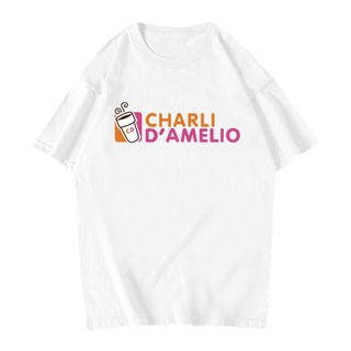 เสื้อยืดโอเวอร์ไซส์ใหม่ เสื้อยืดลําลอง แขนสั้น พิมพ์ลาย Charli DAmelio Iced Coffee สไตล์ฮิปฮอป แฟชั่นฤดูร้อน สําหรับผู้