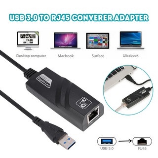 USB 3.0 to RJ45 Gigabit Lan 10/100/1000 Ethernet Adapter แปลง USB3.0 เป็นสายแลน ไดรเวอร์ในตัว