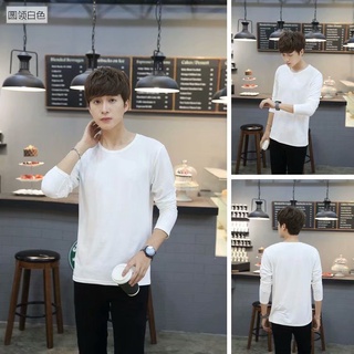 Caspa เสื้อยืดคอกลม รุ่นM398 สีพื้นแขนยาว พร้อมส่ง จำนวนจำกัด