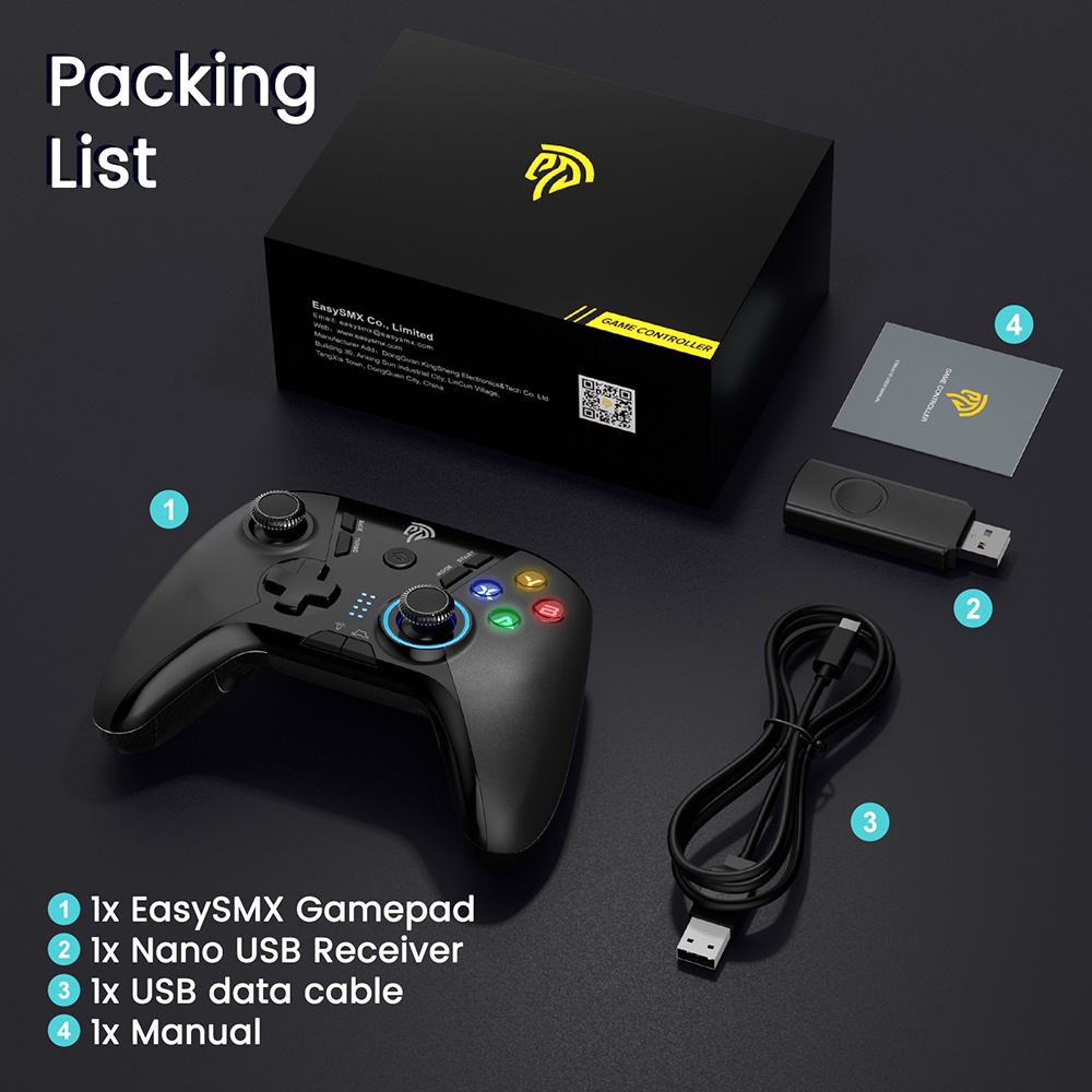 ภาพที่ให้รายละเอียดเกี่ยวกับ EasySMX Arion 9110 Game Controller Wireless Gamepad Joystick Compatible with PC/PS3/Android TV Box/Cellphone/Nintendo Switch