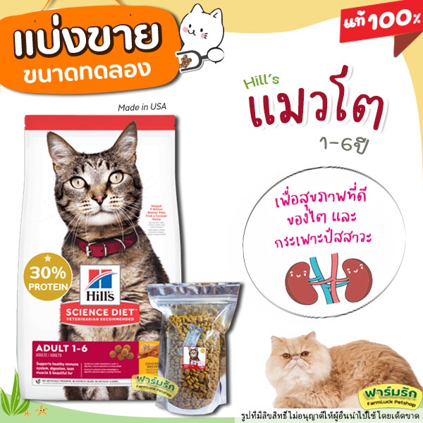 แบ่งขาย-อาหารแมว-hill-s-science-diet-adult-chicken-recipe-cat-food-สูตรแมวโต-f2