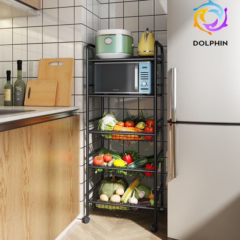 ชั้นวางของในครัว-เหล็ก-3-4-5ชั้น-อเนกประสงค์-มีล้อสามารถเคลื่อนย้ายได้-พร้อมส่ง-dolphin-zwj-116