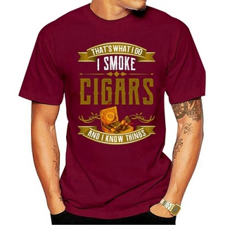 ใหม่ เสื้อยืดลําลอง แขนสั้น คอกลม ลายการ์ตูน ThatS What I Do I Smoke Cigars And I Know Things สําหรับผู้ชาย Cnorigin Dp
