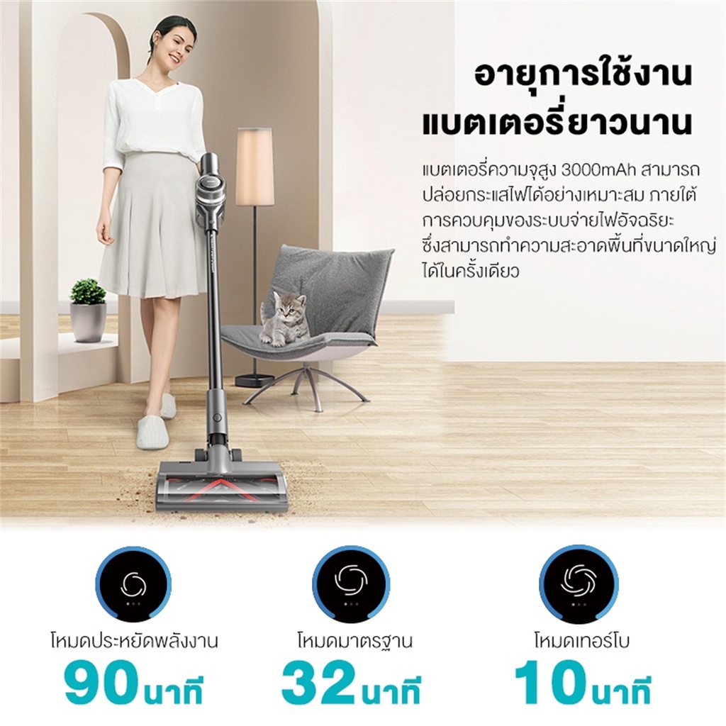 รูปภาพรายละเอียดของ Dreame V12 Handheld Wireless Vacuum Cleaner เครื่องดูดฝุ่นไร้สาย แบบชาร์จไฟได เครื่องดูดฝุ่น พลังสูง แรงดูดสูง 27Kpa