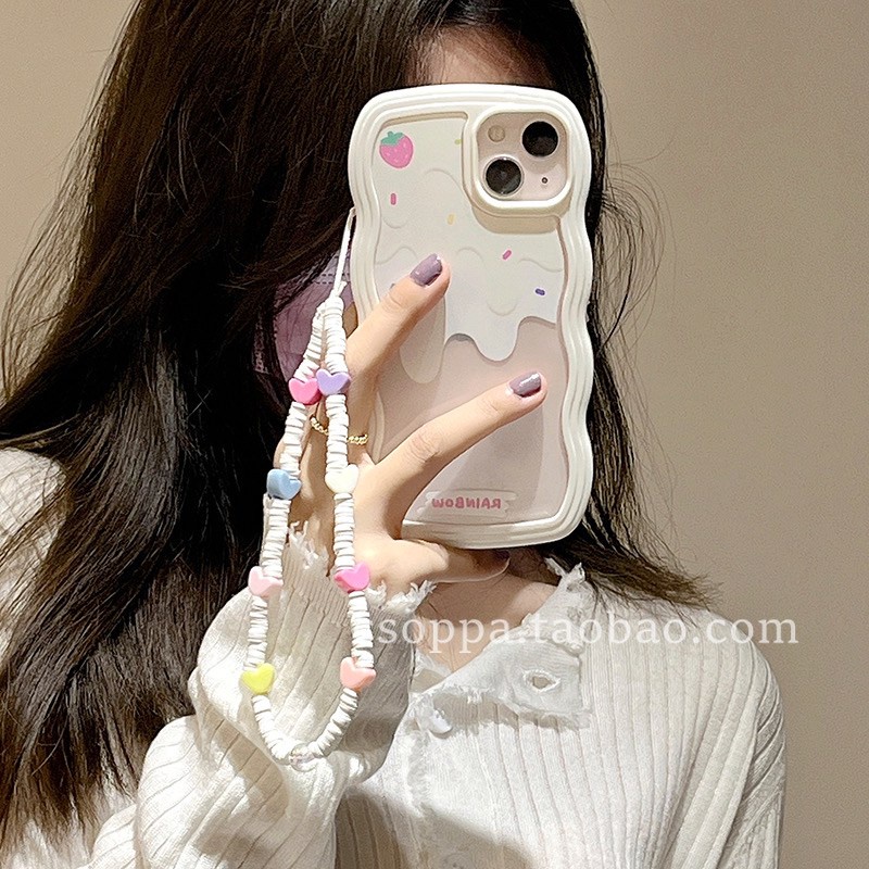 พร้อมส่งในไทย-เคสโทรศัพท์-เคส-เคสมือถือ-เคส-tpu-เคสนิ่ม-แถมสายคล้องมือ-ไอติมทรงหยิก-สาย-tpu-s1190