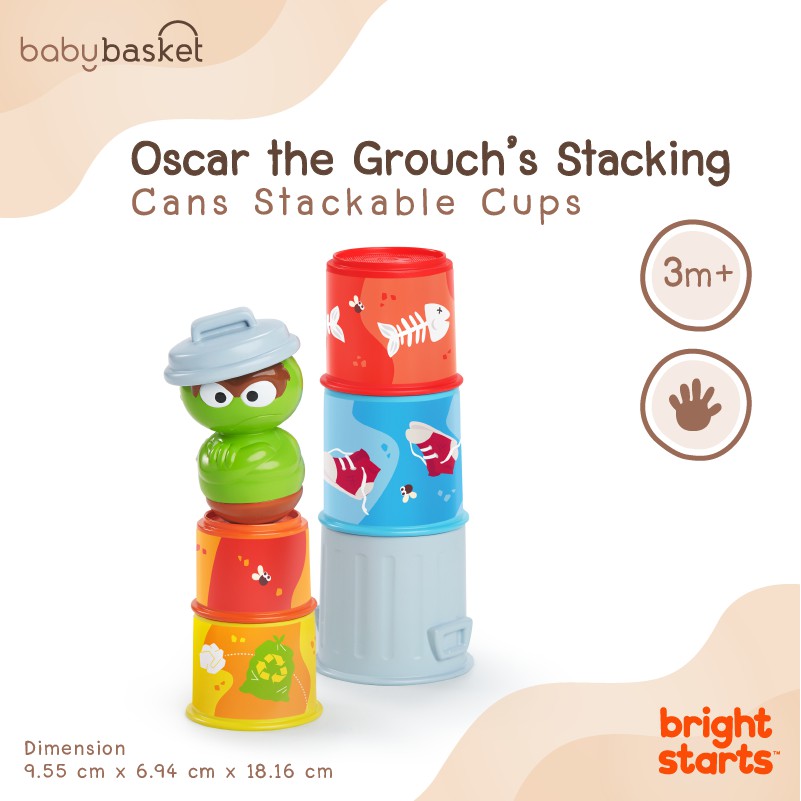 ของเล่นเด็ก-ถังสีเรียงชั้น-bright-starts-oscar-the-grouch-stacking-cans-bright-starts-เรียงซ้อนกันได้-พร้อมตุ๊กตาล้มลุก