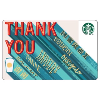 ภาพขนาดย่อของสินค้าบัตร Starbucks ลาย THANK YOU (2017) / มูลค่า 500 บาท