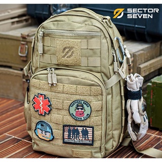 Sector Seven Tactical Backpack กระเป๋าเป้ ผลิตจากผ้า Nylon 1000D sector seven แท้ จุเยอะ ขนาด 14 * 25 * 40 cm สีทราย