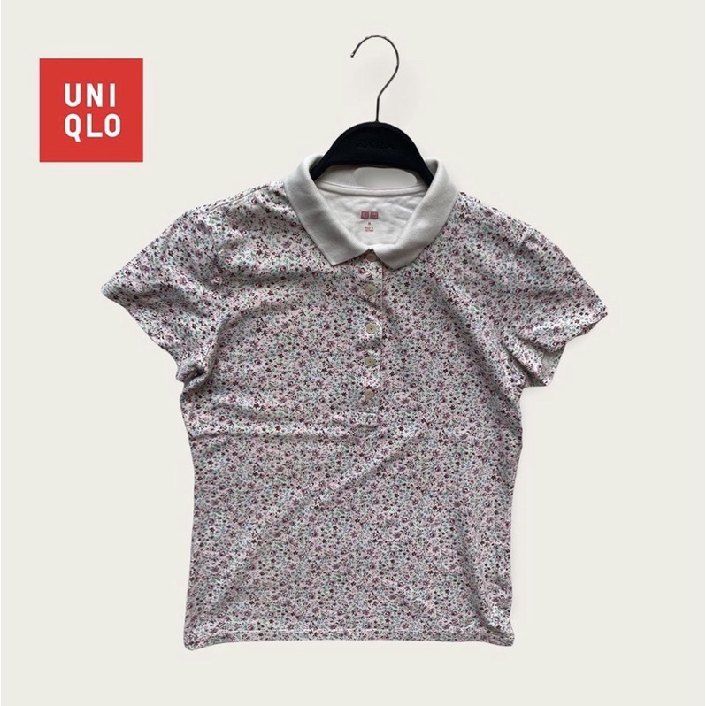 uniqlo-เสื้อโปโล-ลายดอก-ป้าย-m-อก-34-ยาว-22