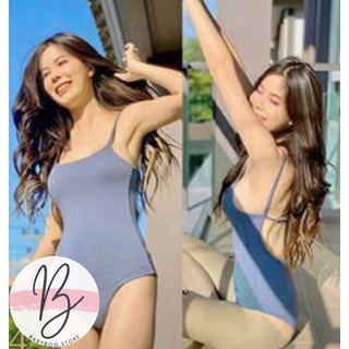 🌈babyboo🌈พร้อมส่ง bodysuit​ บอดี้สูท​สายเดี่ยว​ผ้าเรย่อน บอดี้สูทโชว์หลัง​ มีฟองน้ำในตัว