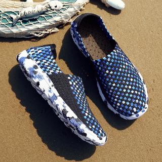 รองเท้าแตะ รองเท้าชายหาด แบบถัก เทรนด์ฤดูร้อน สําหรับผู้ชาย 2019