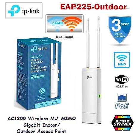 TP-LINK ACCESS POINT (แอคเซสพอยต์) [EAP225] OUTDOOR DUAL BAND