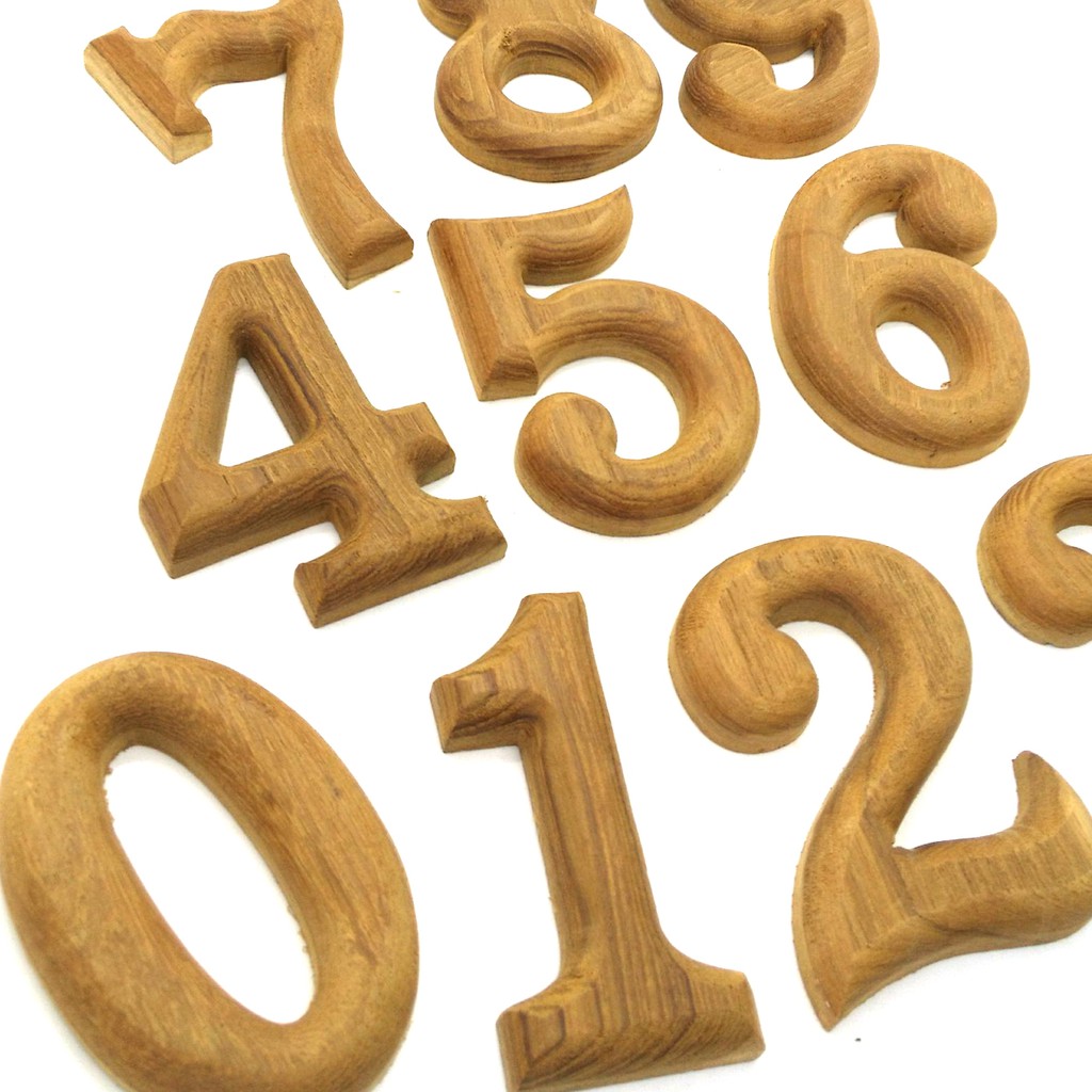 ตัวเลขอารบิกไม้สักทอง-เลข-0-9-ขนาด-4นิ้ว-งานแกะสลักไม้สักทองไม่ทำสี-ตัวเลขอารบิก-แกะสลักจากไม้สักทอง
