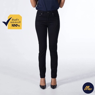 สินค้า Mc JEANS กางเกงยีนส์ แม็ค แท้ ผู้หญิง กางเกงยีนส์ กางเกงขายาว ทรงขาเดฟ สีดำ ทรงสวย MBD1238
