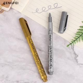 Fengfei ปากกามาร์กเกอร์ กันน้ํา สีทอง และสีเงิน สําหรับวาดภาพ DIY