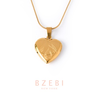 BZEBI สร้อยคอ จี้หัวใจ โซ่ สแตนเลส ทองคำแท้ อิตาลี่แท้ ทอง ผู้หญิง จี้รูปหัวใจ แวววาว เครื่องประดับแพ้ง่าย 18k สําหรับผู้หญิง 360n