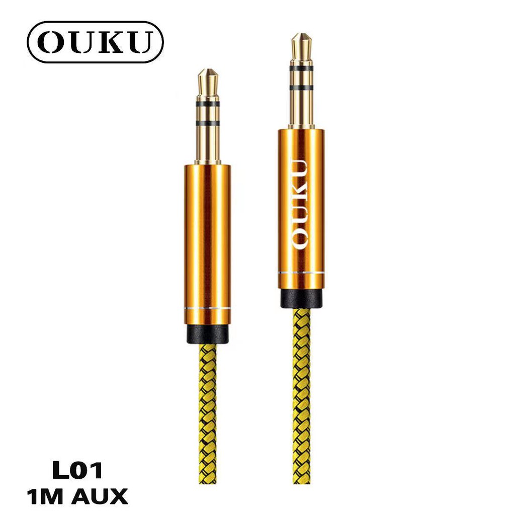 สาย-aux-3-5mm-ouku-l01-สายยาว-1m-สำหรับโทรศัพท์เข้าลำโพง-เครื่องเสียงต่างๆ