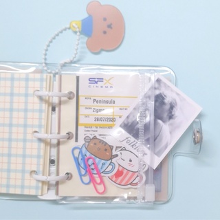 ภาพหน้าปกสินค้าซองเก็บของ 3 รู Mini Pocket 👛 ซองซิป ซองการ์ด 3 Holes Transparent PVC Card Zip Pocket Refill สมุดแพลนเนอร์ mimisplan ซึ่งคุณอาจชอบราคาและรีวิวของสินค้านี้