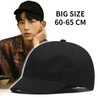 Big Head Man Plus Size Baseball Cap summer thin cotton short brim hat 60-66 ซม.