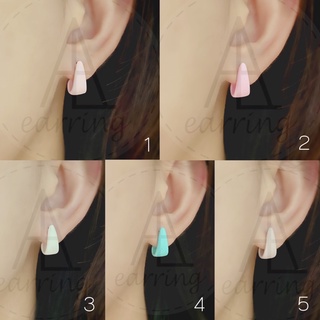 [G08] ต่างหูแฟชั่นมี5สี ครอบหลังใบหูเล็กน้อย ราคาต่อ1คู่ พร้อมแป้นโลหะทรงจุกน้ำเต้าทุกคู่