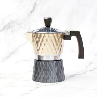 (สีทอง/ดำ) 150 ml. กาต้มกาแฟอลูมิเนียม Mocha ESPRESSO Percolator หม้อเครื่องชงกาแฟ Moka pot