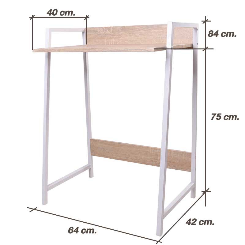 bvuw24u-โต๊ะทำงานไม้-โต๊ะคอมพิวเตอร์-โครงเหล็กพ่นสีกันสนิม-สีขาว-64x42x73-84cm-รับน้ำหนักได้-150-kg-รุ่น-gr-002