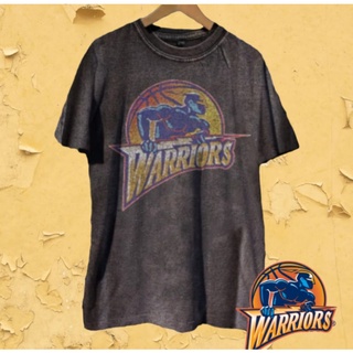 เสื้อยืดพิมพ์ลายแฟชั่น เสื้อยืด ลายบาสเก็ตบอล NBA Golden State Warriors สไตล์วินเทจ สําหรับผู้ชาย และผู้หญิง