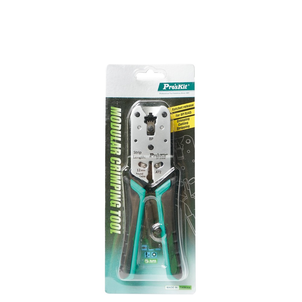 Pro'sKit คีมย้ำหัวโมดูล่า 8P/8C/RJ45 CP-376VR Modular Crimping Tool ...