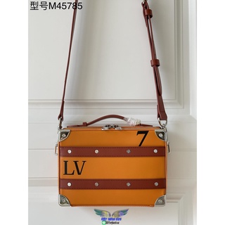 M45785 Louis LV petite malle vintage crossbody messenger bag compact trunk suitcase