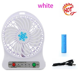 พัดลมพกพา Mini fan ขนาดเล็ก ลมแรง สะใจ ชาร์จสายผ่าน USB ใส่ถ่านได้