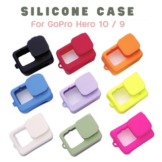 สินค้า ซิลิโคน Gopro Hero 10 9 Silicone Case + Lens Cap Protective Cover พร้อมสายคล้องมือ