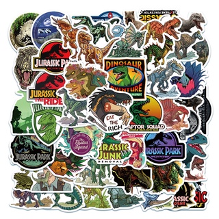 สติกเกอร์ PVC กันน้ํา ลายไดโนเสาร์ Jurassic Park 50 ชิ้น (2)