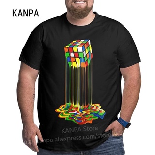 เสื้อยืดแขนสั้น ผ้าฝ้าย ขนาดใหญ่ พิมพ์ลาย Rubiks Cube Fans แฟชั่นฤดูร้อน สําหรับผู้ชาย ไซซ์ 6XL 5XL