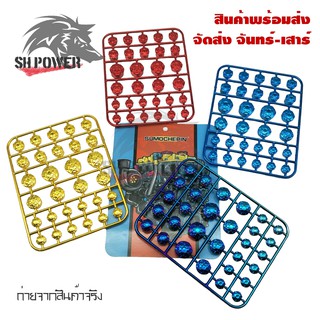 ฝาครอบน็อตสี ฝาน็อตสีมอเตอร์ไซค์  ใส่ได้ทุกรุ่น 1 แผง (0297)