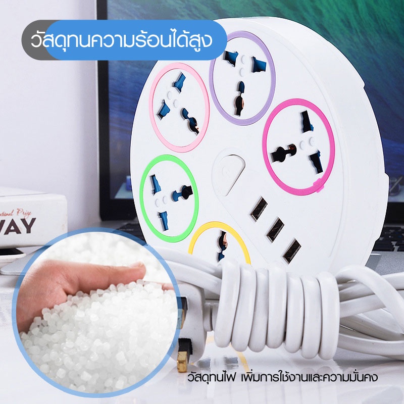 ปลั๊กไฟ-3-ช่อง-มีรูเสียบ-usb-ปลั๊กไฟusb-ปลั๊กสายต่อพ่วง-ปลั๊ก-3-ตา-ปลั๊กสามตา-ปลั๊กพ่วง